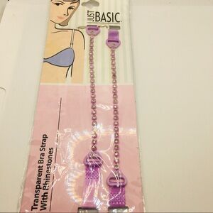 BRA STRAPS Transparent WITH CRYSTALS IN LT PURPLE
